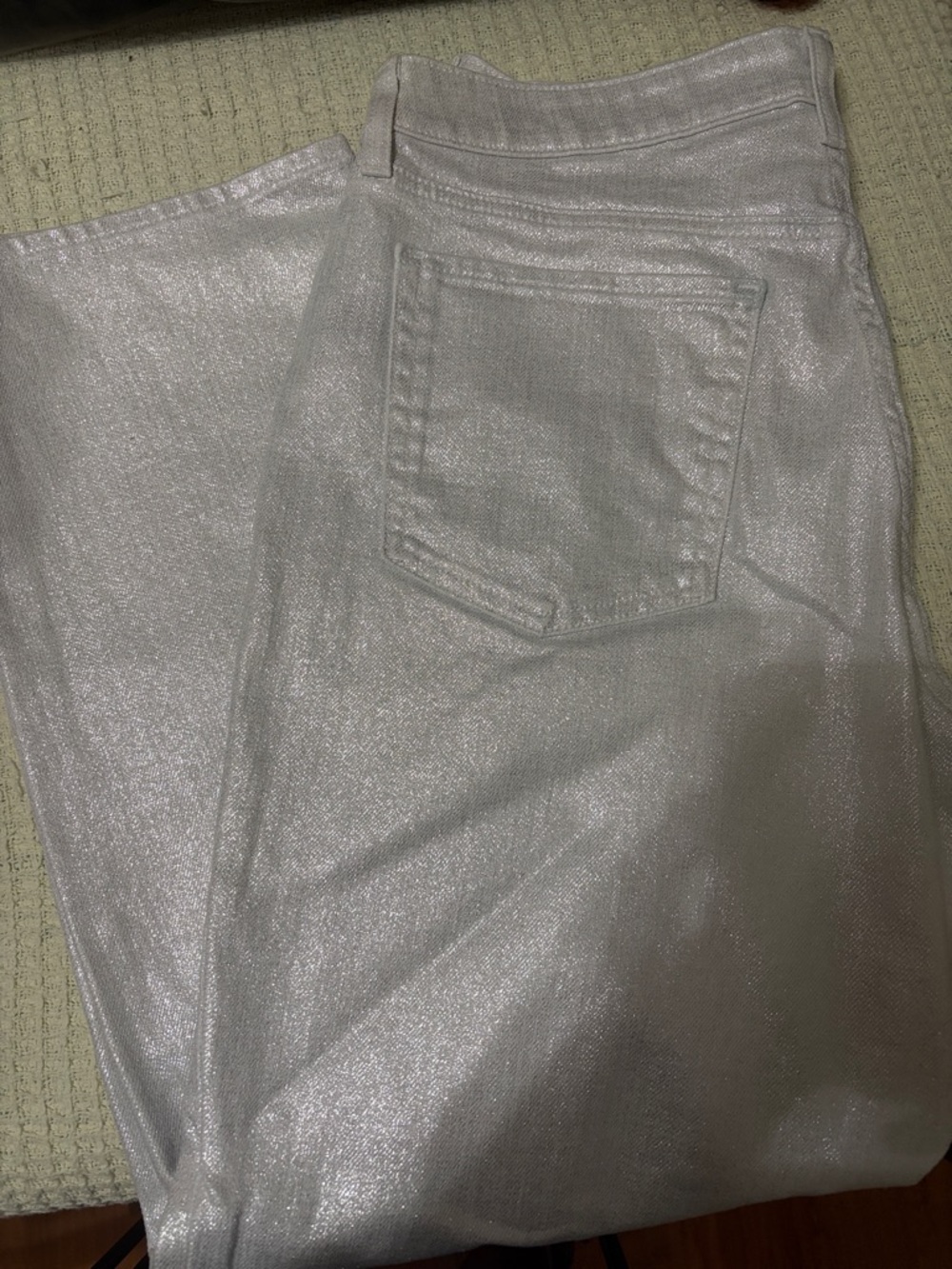 Old Navy Metallic Silver OG Loose-Leg Jeans